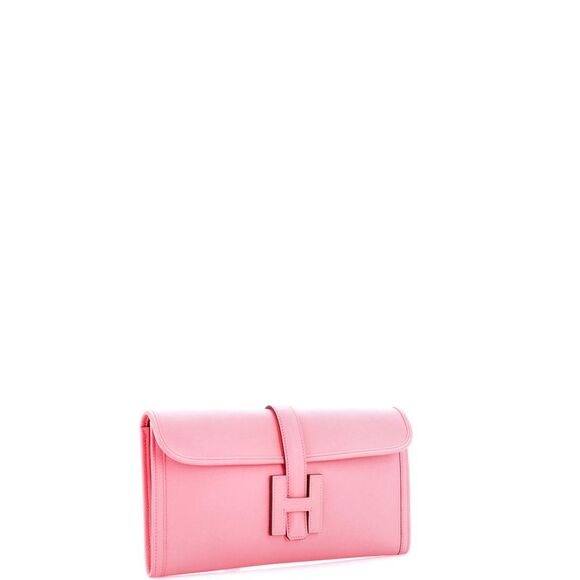 Hermes Jige Elan Clutch Verso Evercolor 29 Pink - Picture 2 of 7